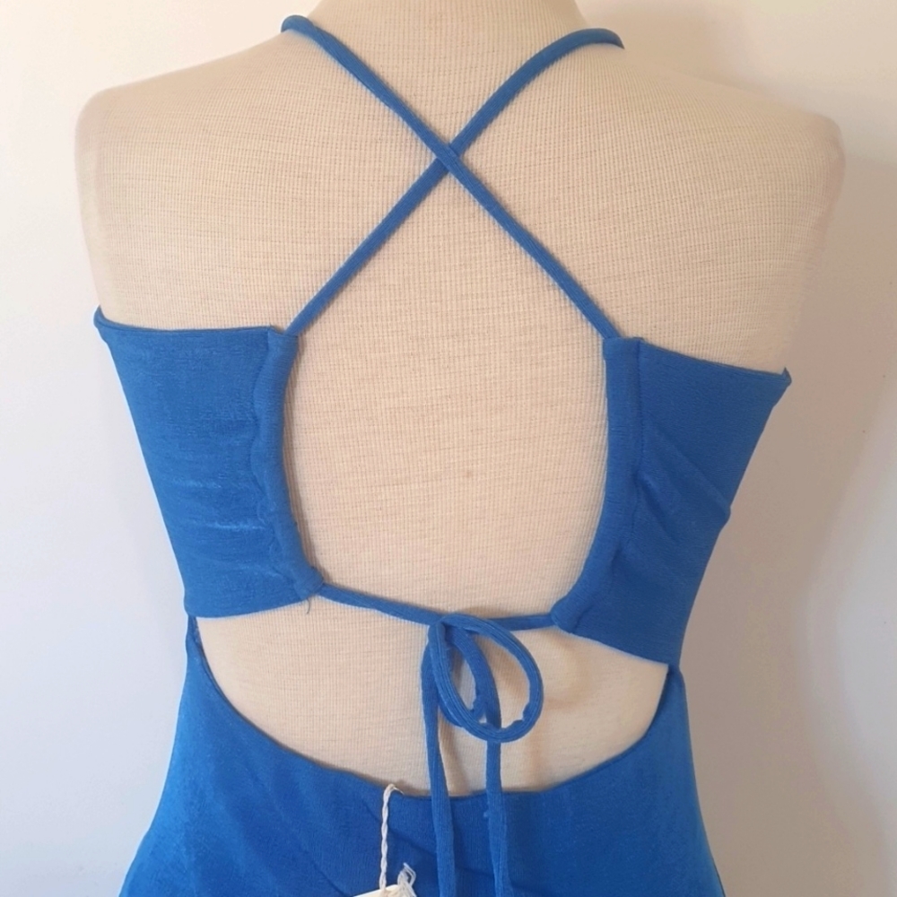 NEW Peppermayo Size 12 Cobalt Blue Stretch Dress - Picture 4 of 11